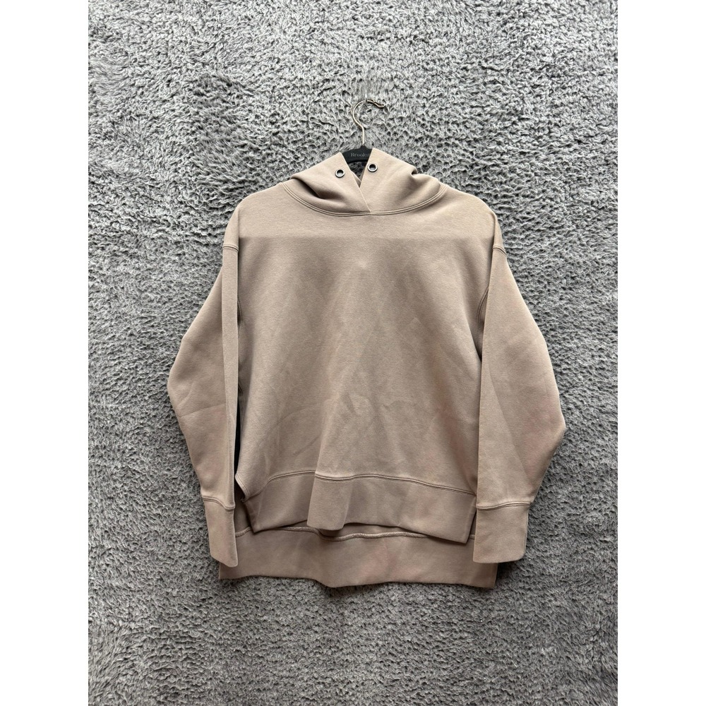 Urban Research Asymmetrical Oversized Pullover Hoodie Beige One Size Unisex